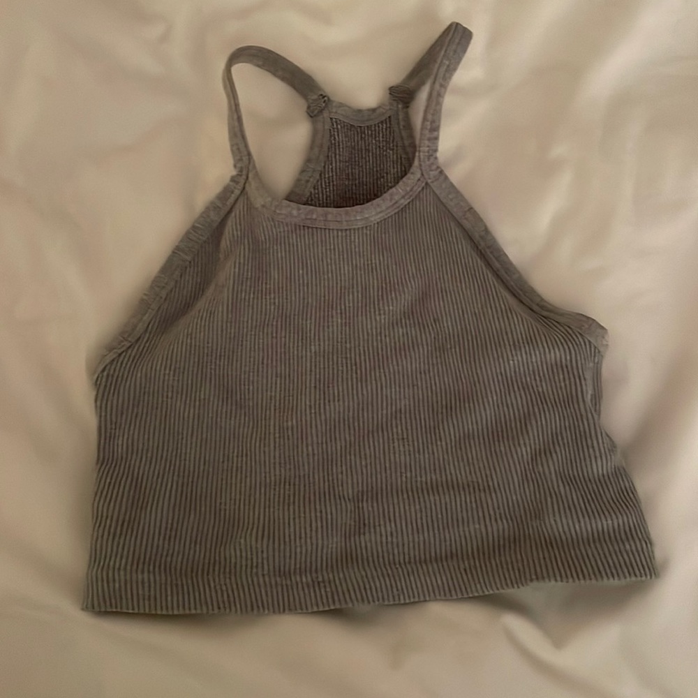 Free people gray tan top